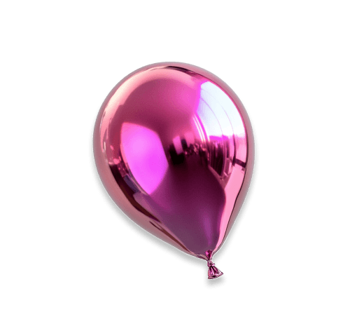 Pink shiny floating balloon