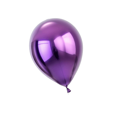 Purple shiny floating balloon